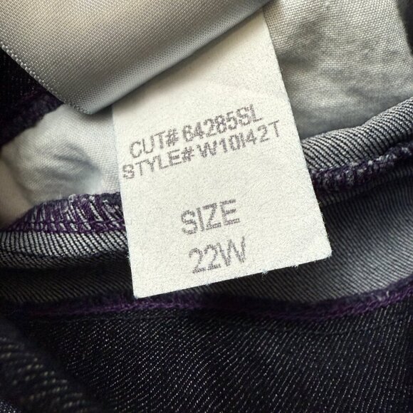 NYDJ Ankle Jeans Plus Size 22W Blue Stretch Dark Denim Lift Tuck Pull on - Picture 12 of 12